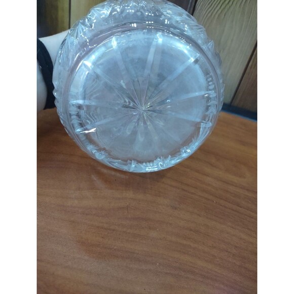 Vintage Genie Bottle Clear Glass Crystal Diamond Cut Liquor Barware Decanter - Picture 8 of 8